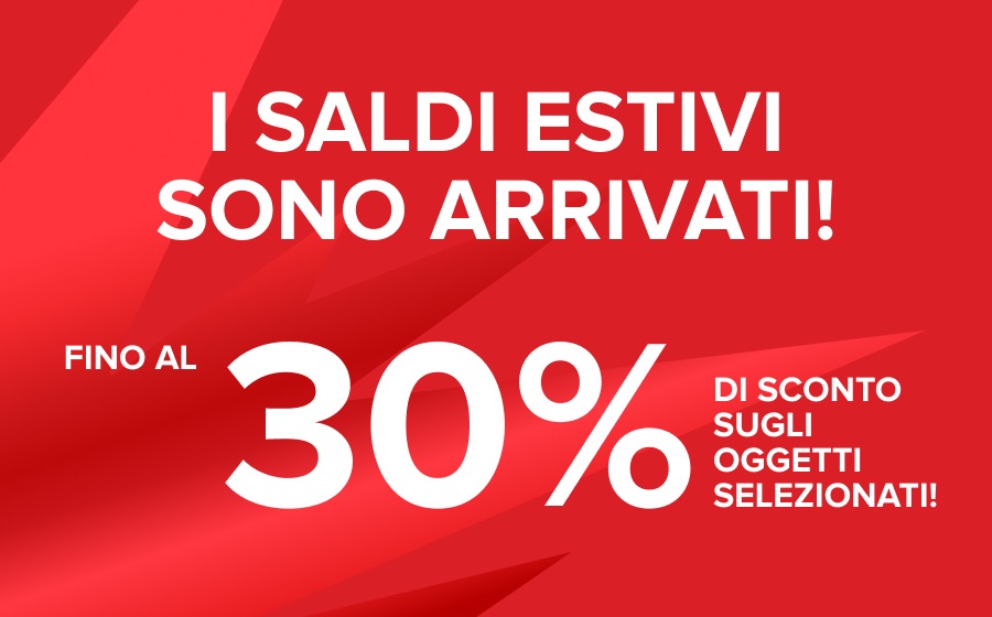 I saldi estivi sono arrivati! Fino al 30% di sconto sugli oggetti selezionati!